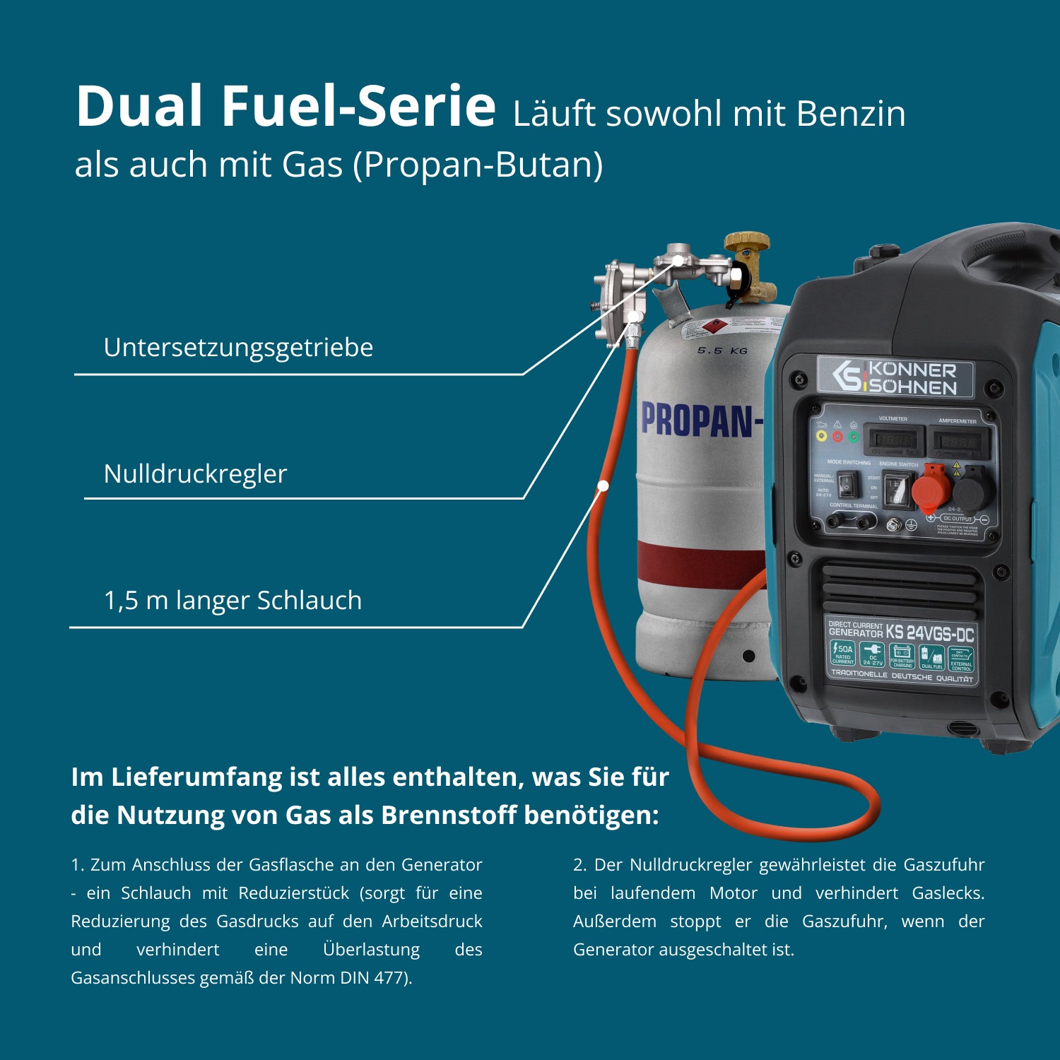 Generatore a Tensione Costante KS 24VGS-DC con Sistema a Doppio Carburante