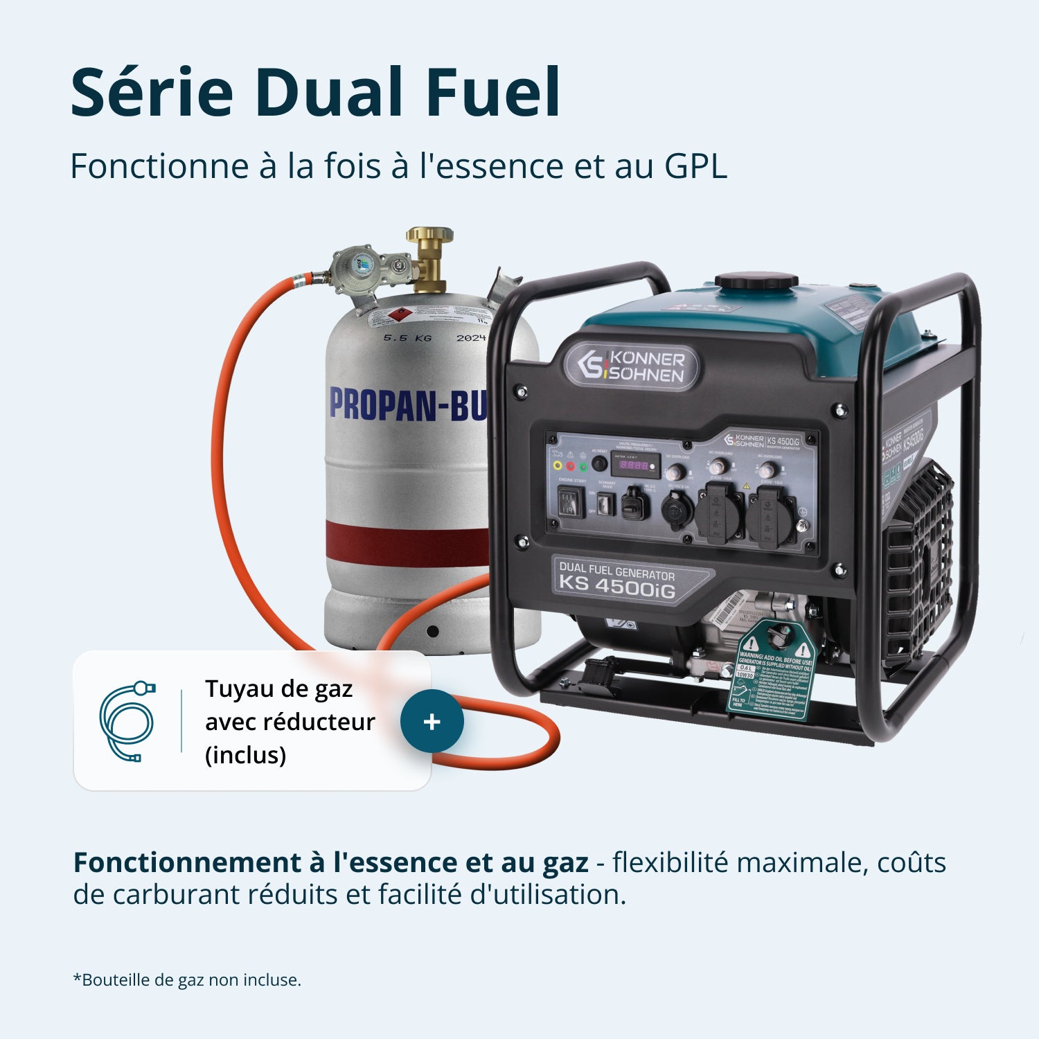 Groupe électrogène Inverter Bi-Carburant KS 4500iG