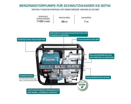 Motorpump för avloppsvatten KS 80TW