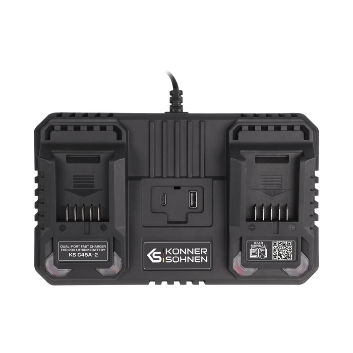 Dvojitá nabíječka pro dobíjecí baterie 20V KS C45A-2