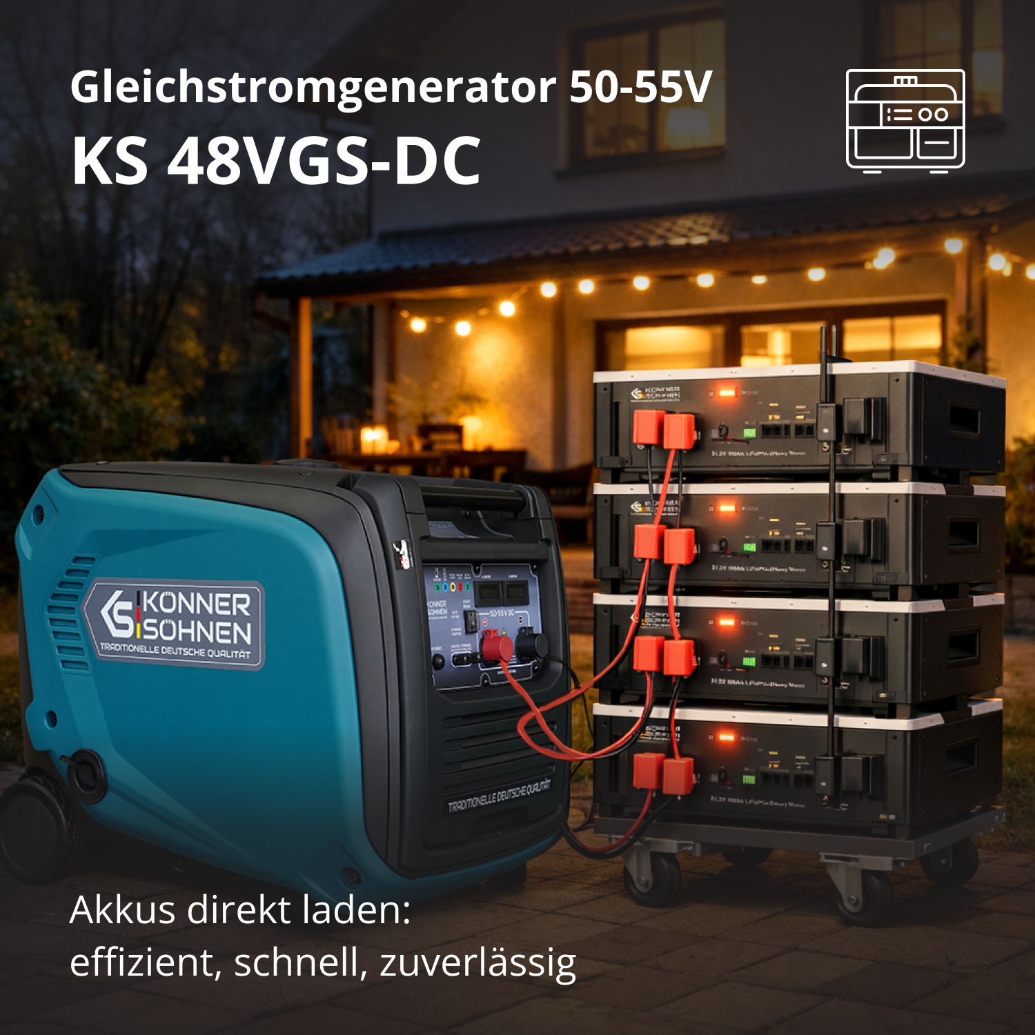Gerador de corrente contínua KS 48VGS-DC, versão 50–55V