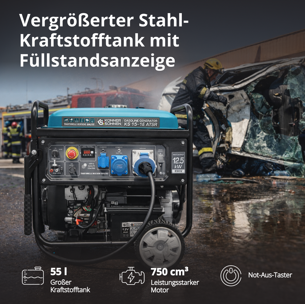 Benzingenerátor „Könner & Söhnen” KS 15-1E ATSR