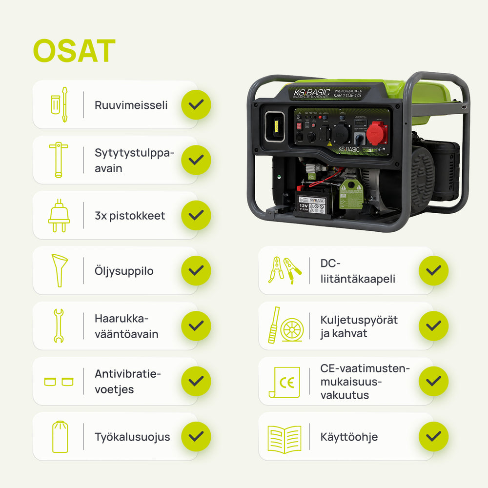 Invertterigeneraattori KSB 110iE-1/3