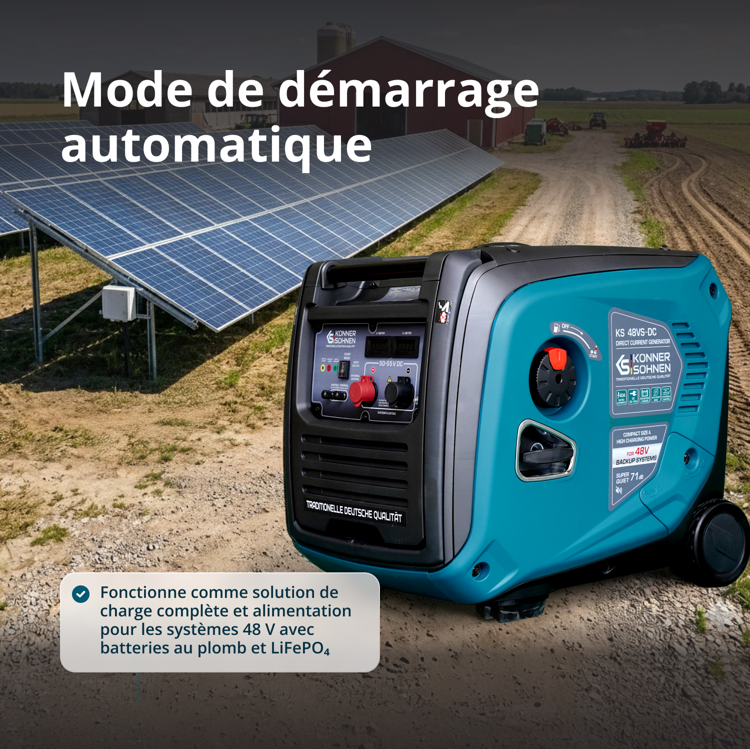 Groupe électrogène de courant continu KS 48VS-DC, version 50–55V