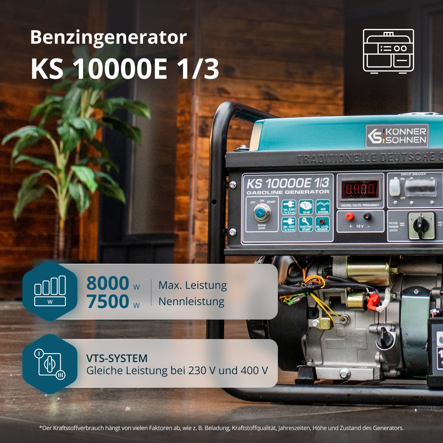 Bensiinikäyttöinen generaattori 'Könner & Söhnen' KS 10000E 1/3