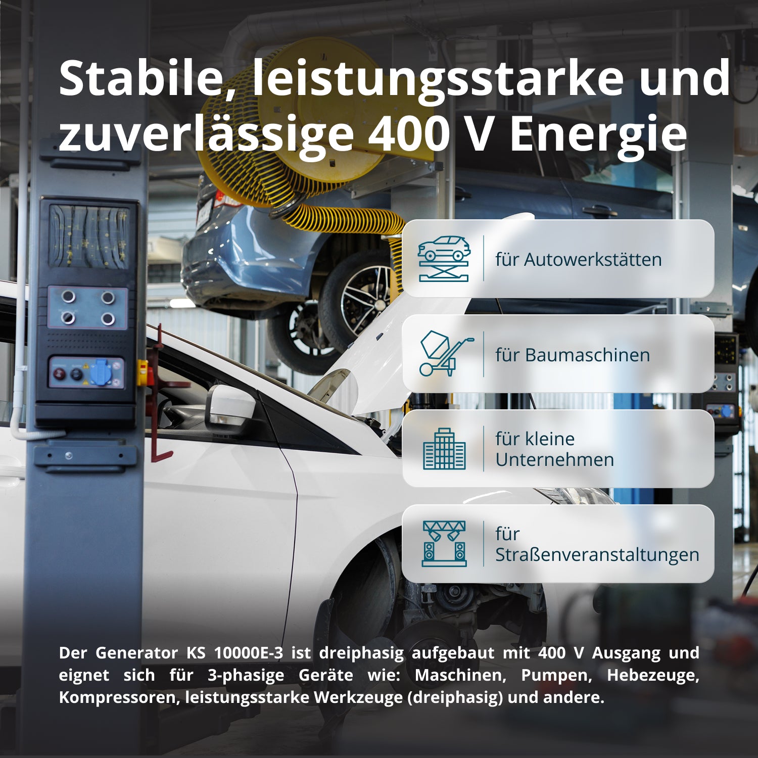 Benzingenerátor „Könner & Söhnen” KS 10000E-3