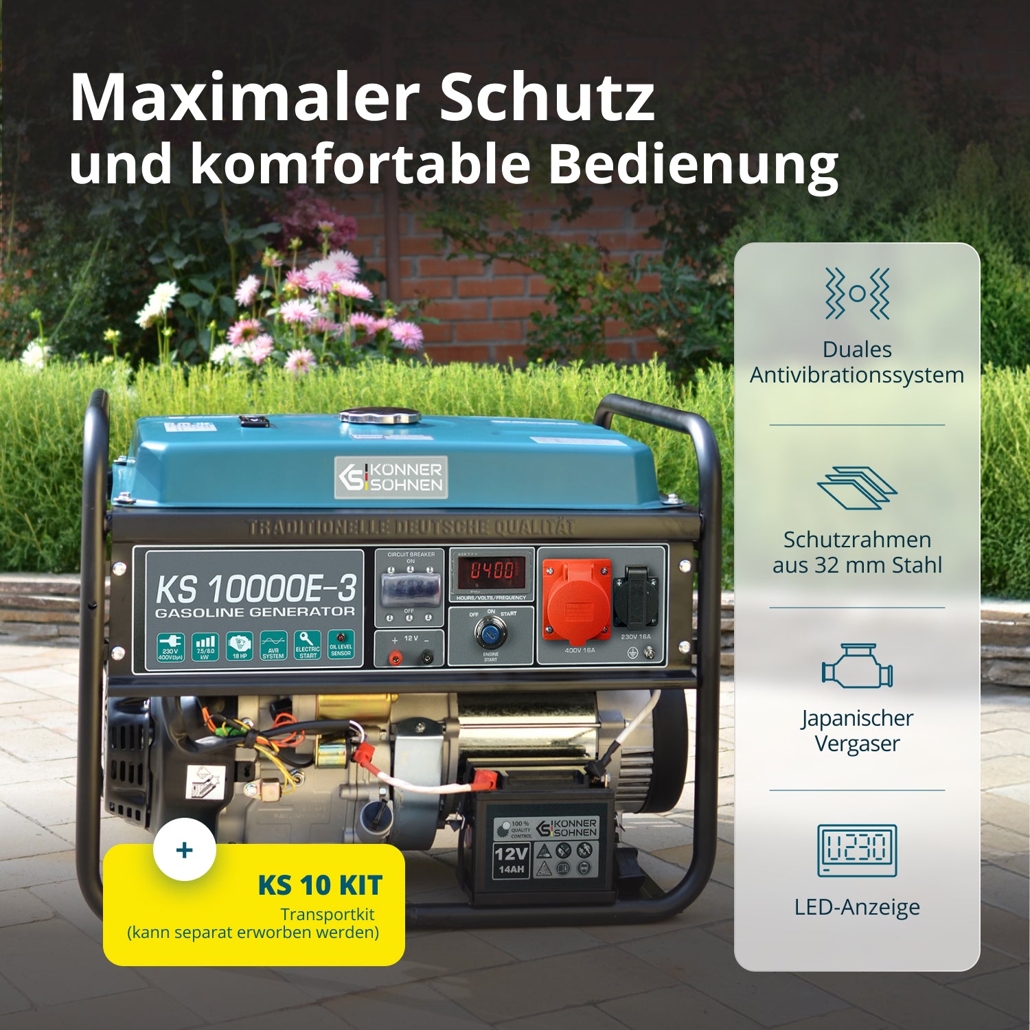 Benzingenerátor „Könner & Söhnen” KS 10000E-3