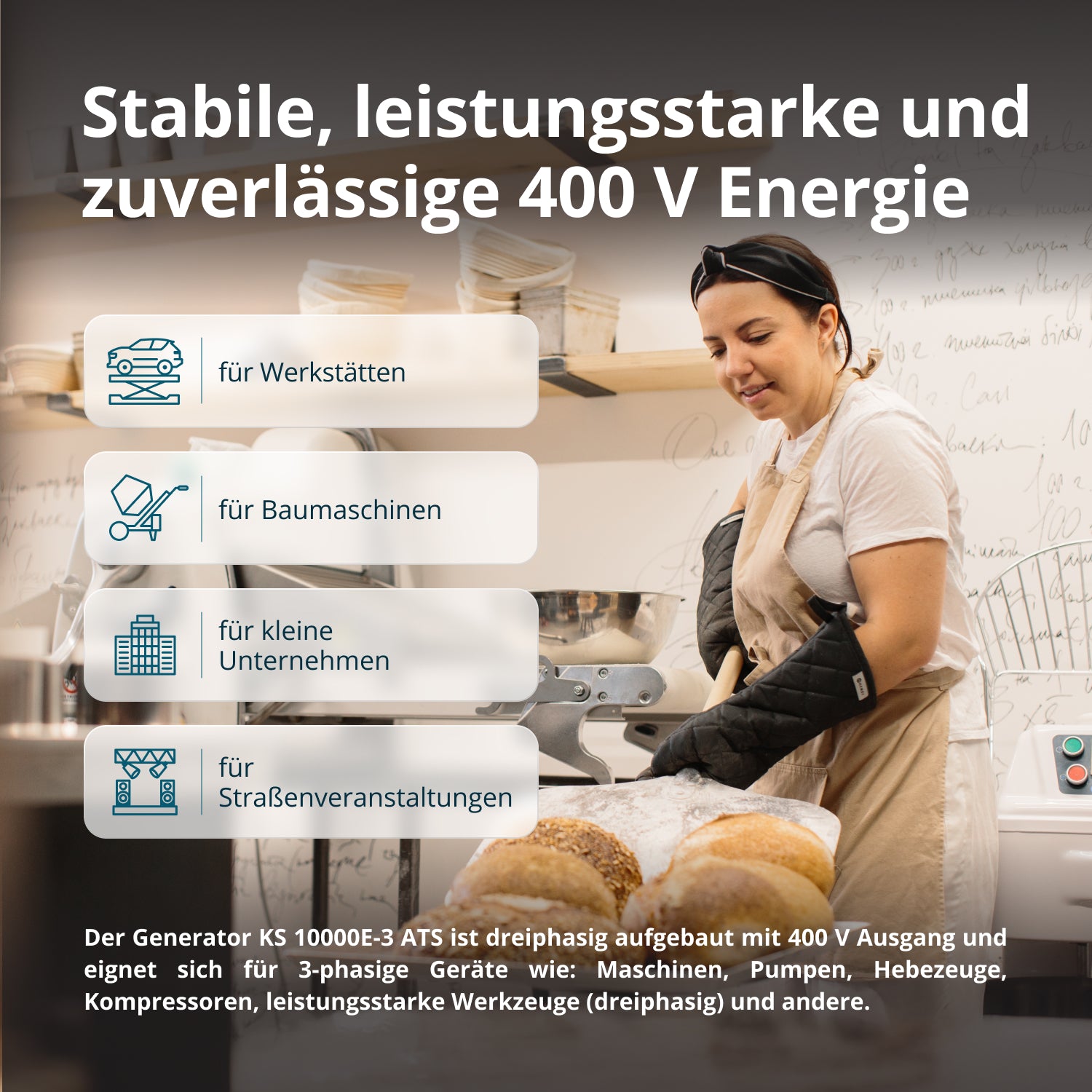 Benzingenerátor „Könner & Söhnen” KS 10000E-3 ATS