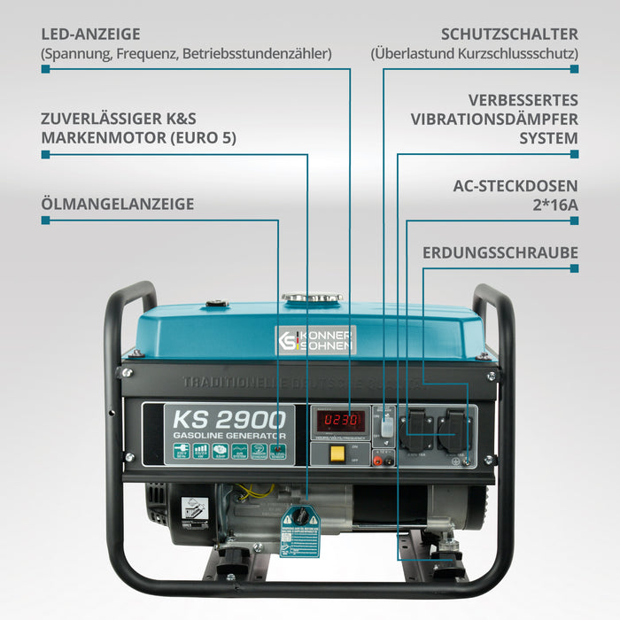 Benzinski generator „Könner & Söhnen“ KS 2900