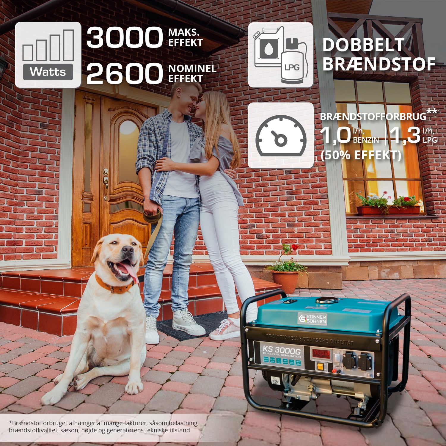 LPG/benzin generator "Könner & Söhnen" KS 3000G