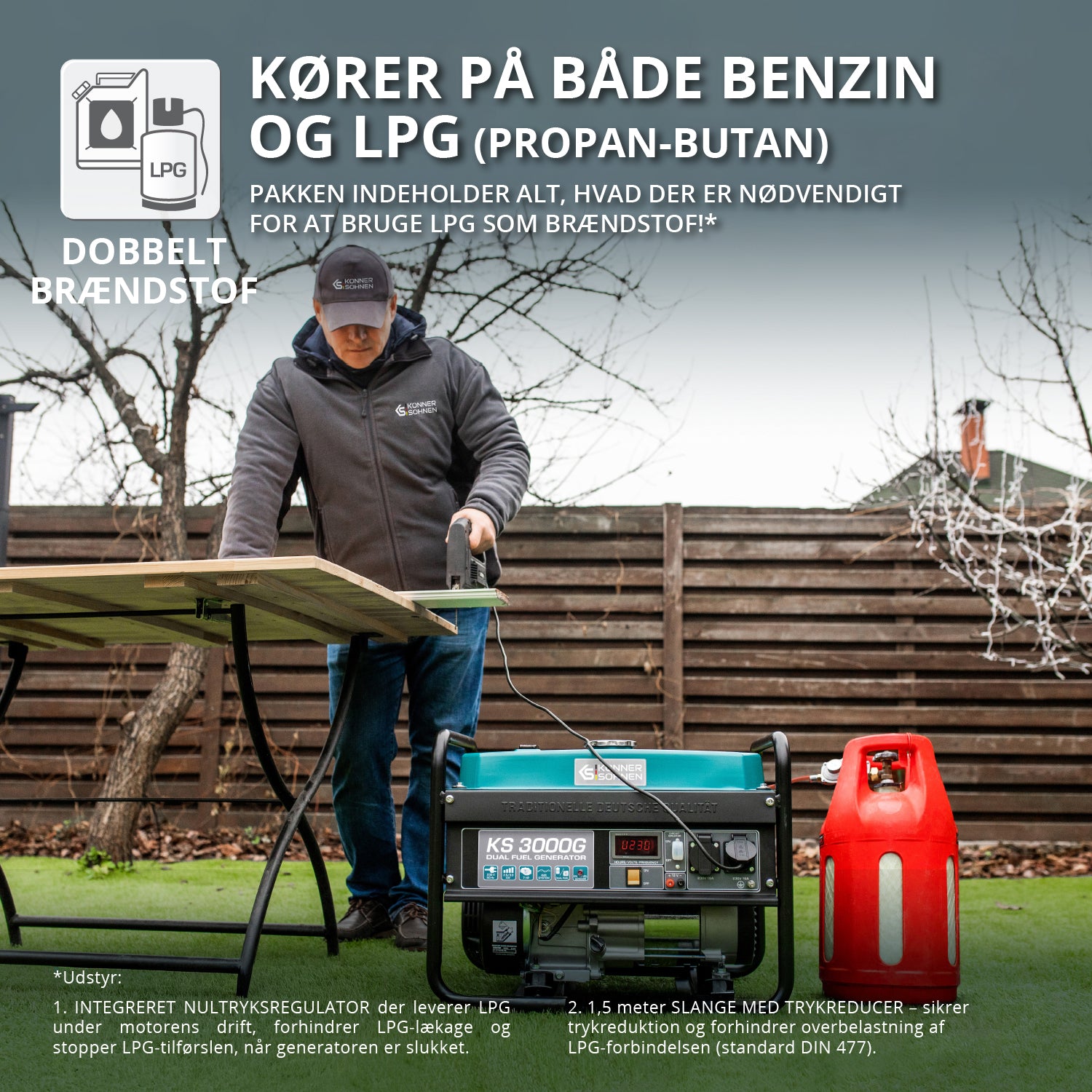 LPG/benzin generator "Könner & Söhnen" KS 3000G