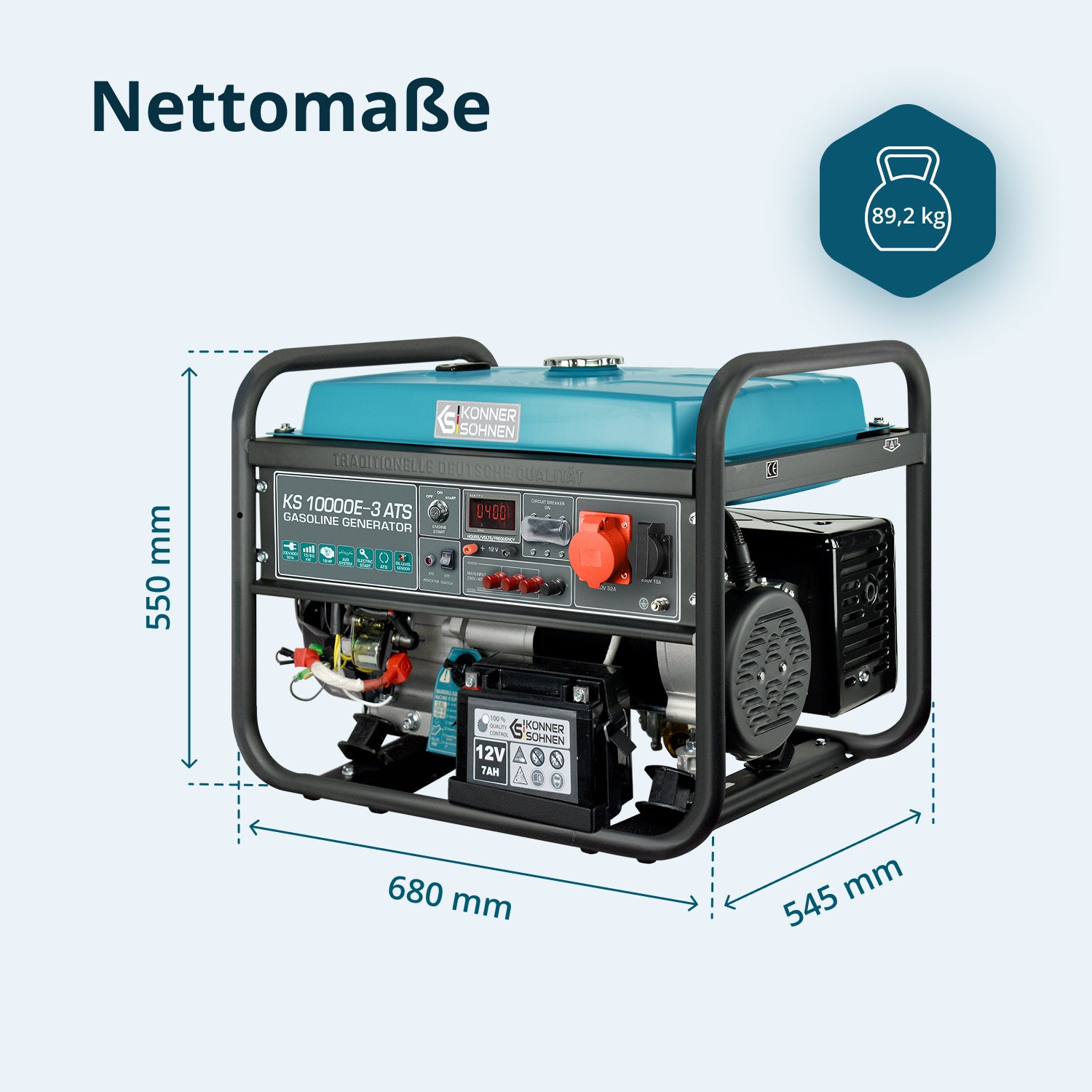 Benzingenerátor „Könner & Söhnen” KS 10000E-3 ATS