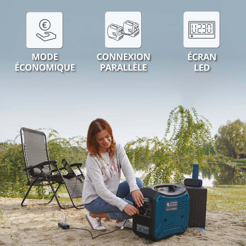 Groupe électrogène à essence-gaz de type inverter KS 2000iG S