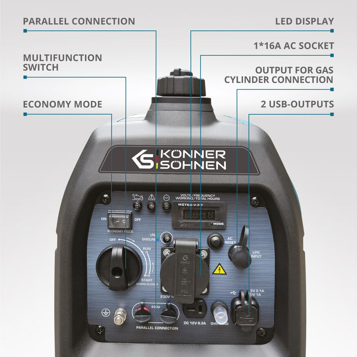 gerador inversor a GPL/gasolina KS 2100iG S
