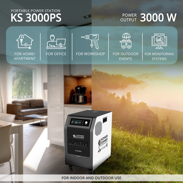 KS 3000PS 3-v-1 Přenosná Napájecí Stanice