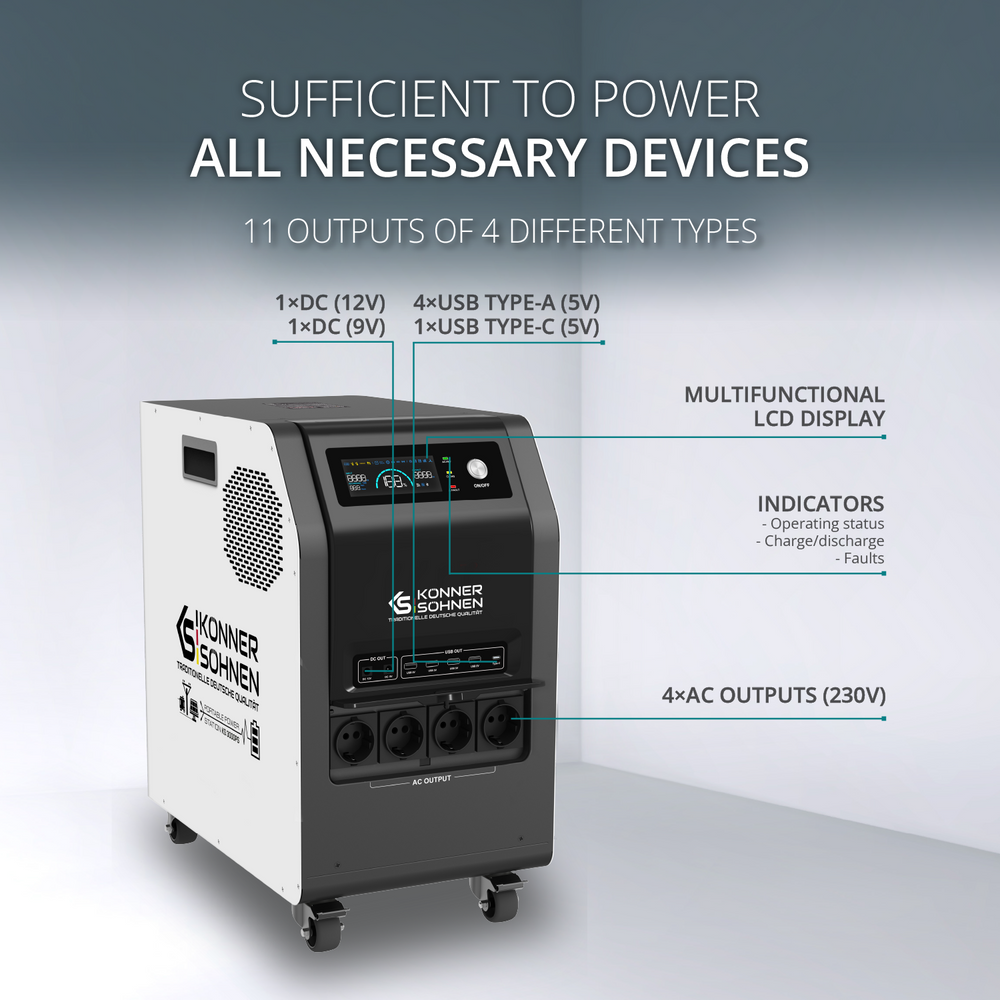 KS 3000PS 3-v-1 Přenosná Napájecí Stanice