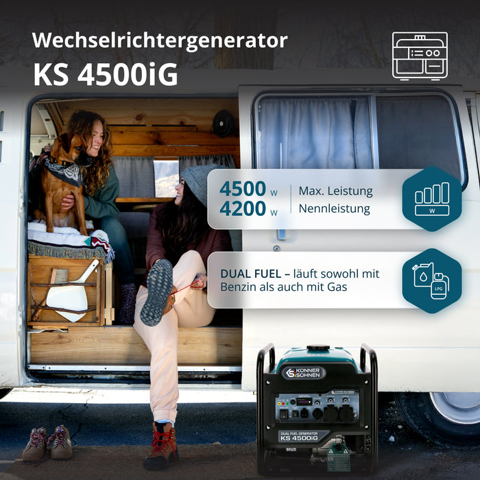 Dvostruki gorivni inverter generator KS 4500iG