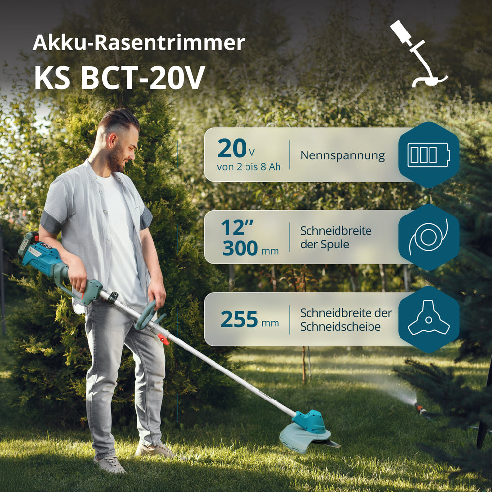 Trådlös grästrimmer och kantklippare KS BCT-20V