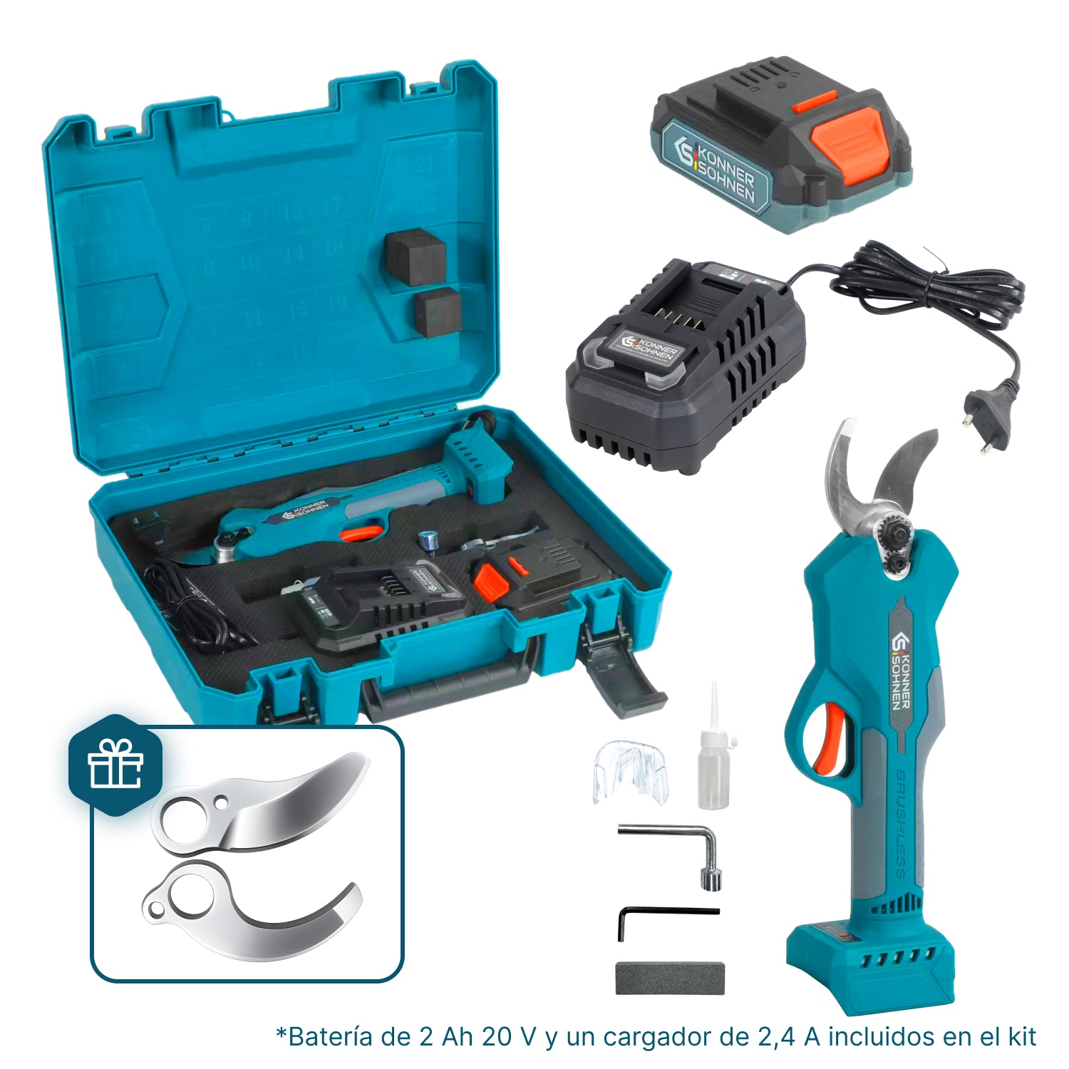 Tijera de podar a batería KS CPS20V-32 Case