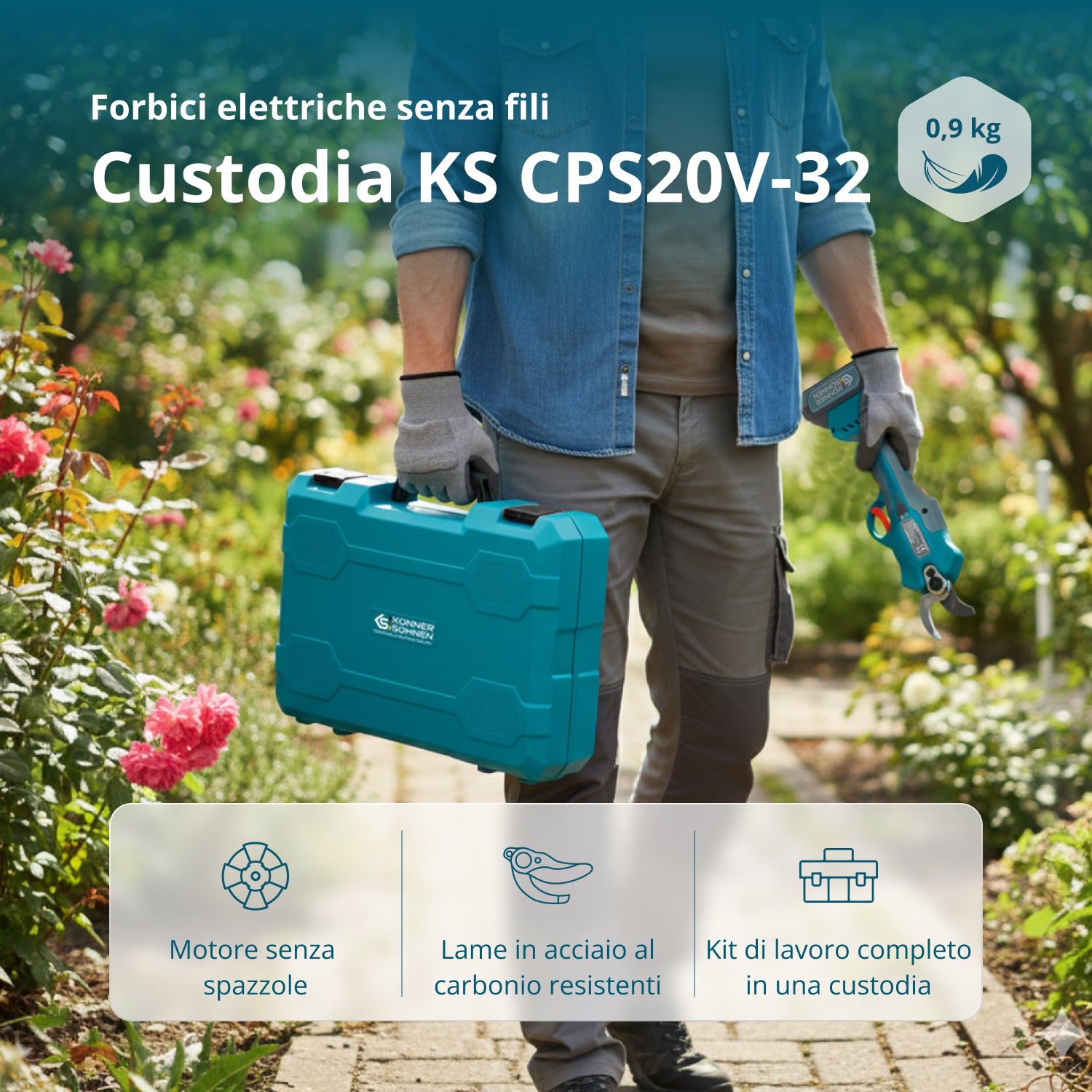 Cesoie Elettriche Senza Fili KS CPS20V-32 Case