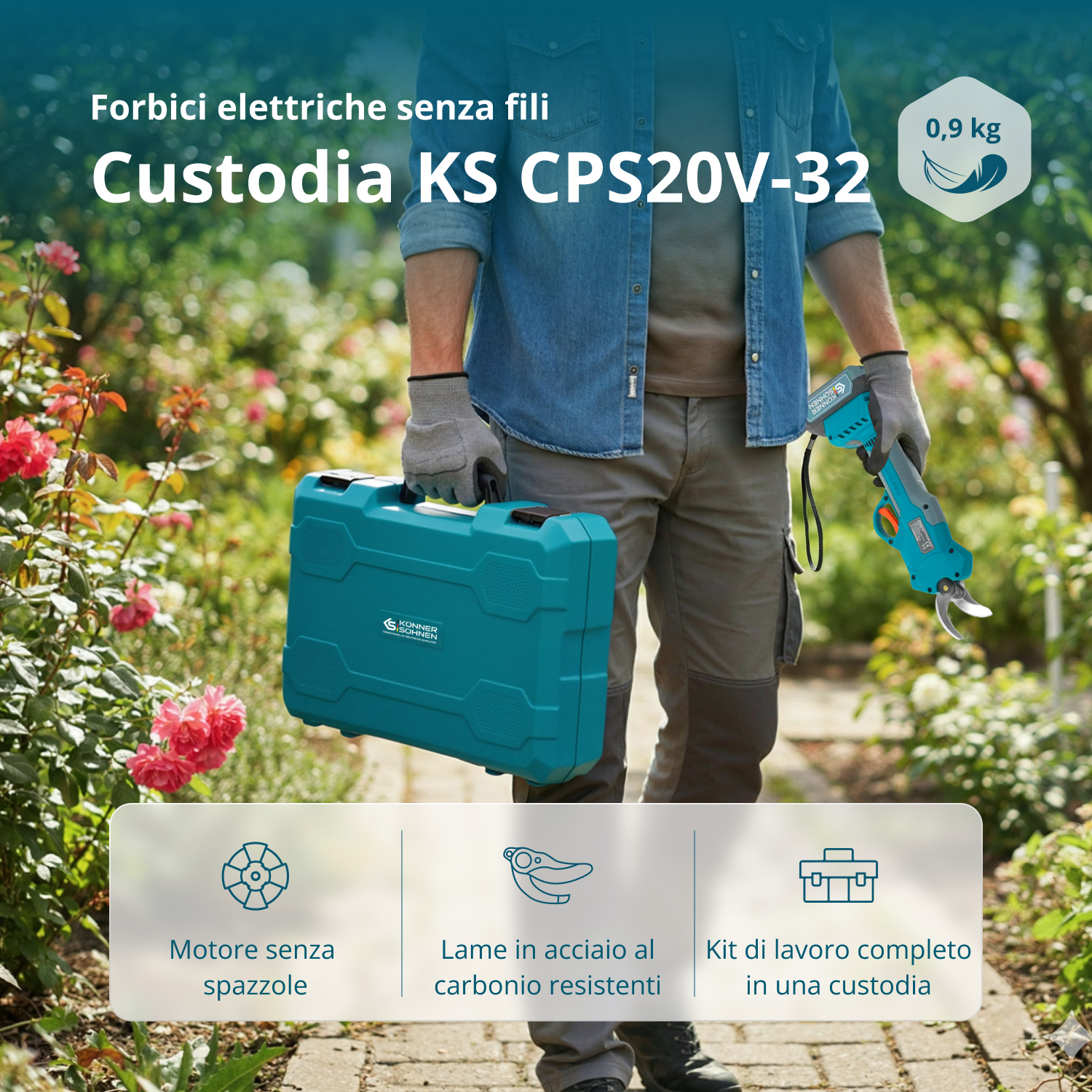 Cesoie Elettriche Senza Fili KS CPS20V-32 Case