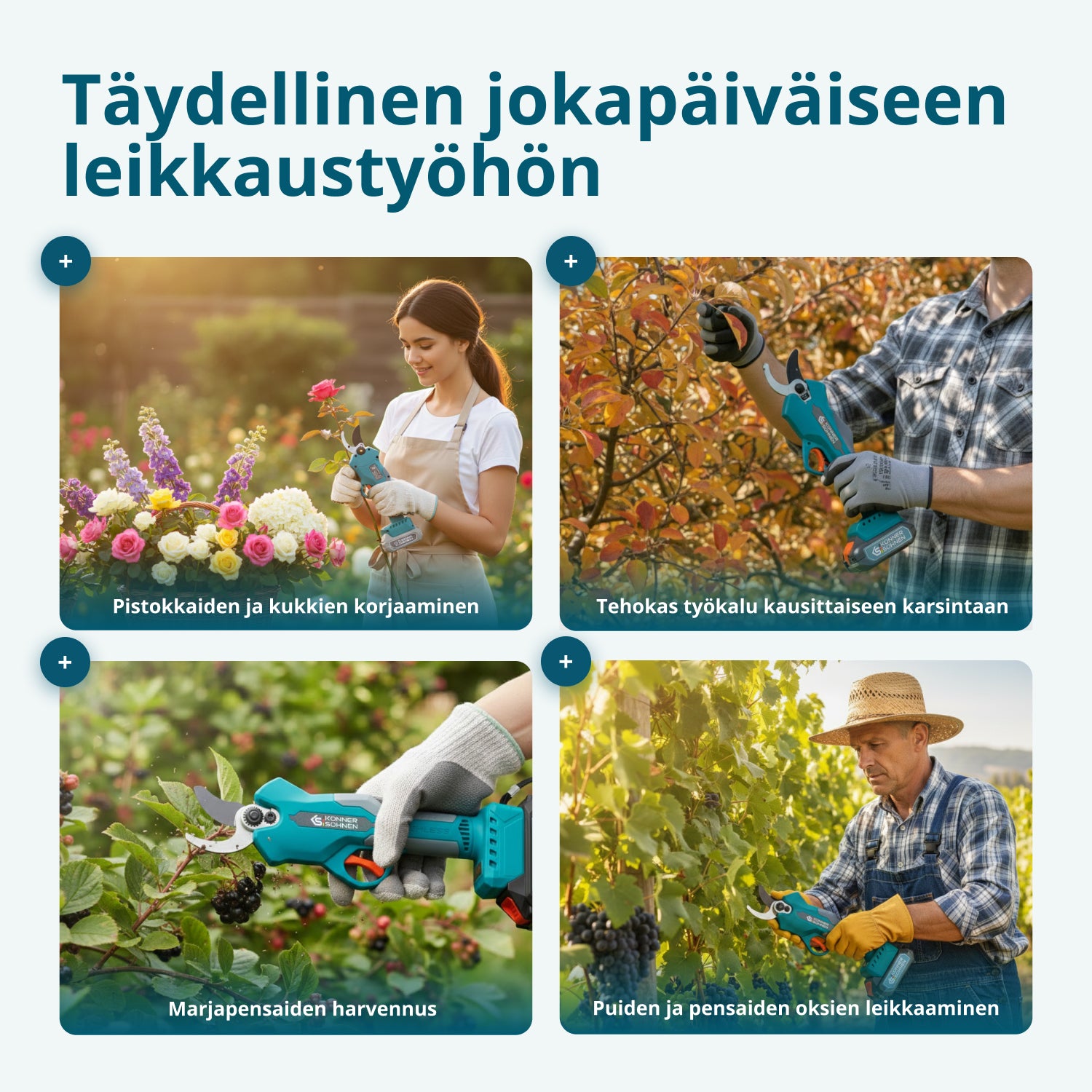 Johdottomat sähköiset oksasakset KS CPS20V-32 Case