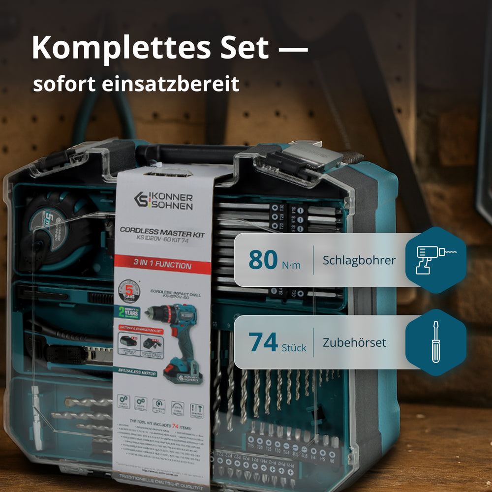 Vezeték nélküli Mester Készlet KS ID20V-60 KIT 74