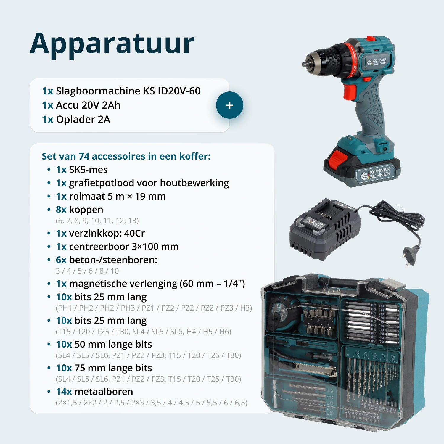 Snoerloze Master Set KS ID20V-60 KIT 74