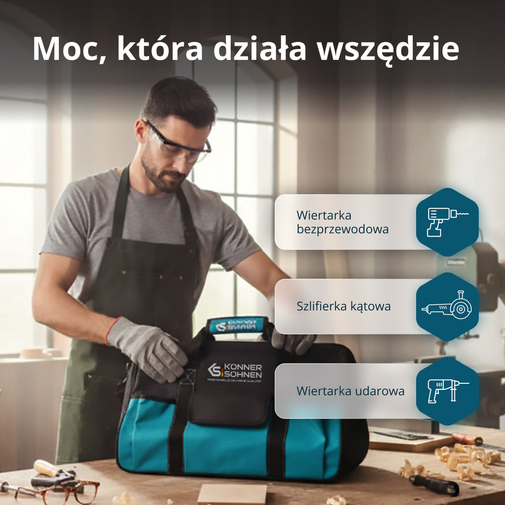 Bezprzewodowy Zestaw Majsterkowicza 3-w-1 KS RHAGD 20V SET 3 PLUS