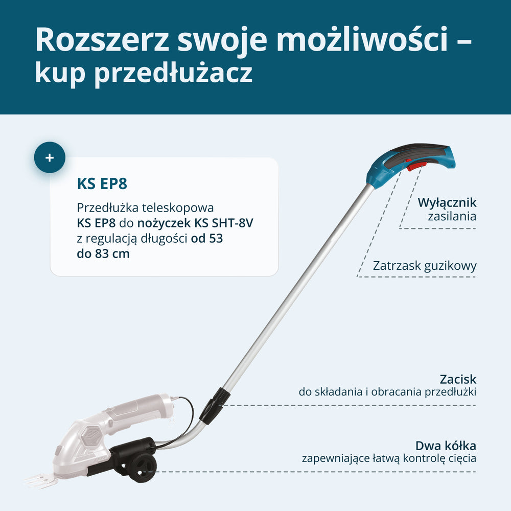 Akumulatorowe nozyce do trawy i Zywoptotu 2 w 1 KS SHT-8V