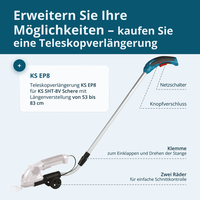 Tagliasiepi e forbici per erba senza fili 2 in 1 KS SHT-8V