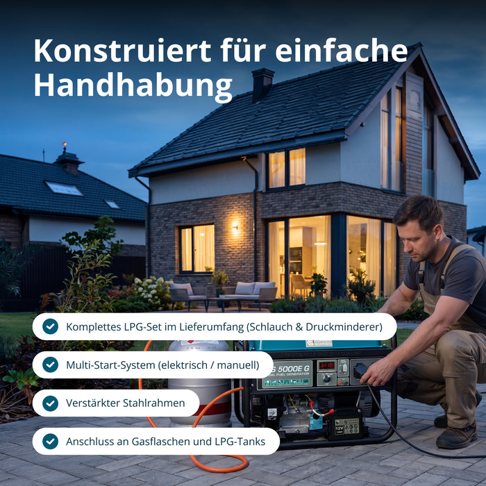 LPG/benzínový generátor „Könner & Söhnen“ KS 5000E G
