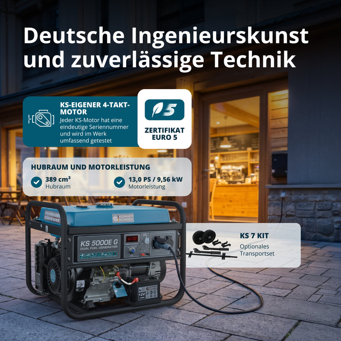 LPG/benzínový generátor „Könner & Söhnen“ KS 5000E G