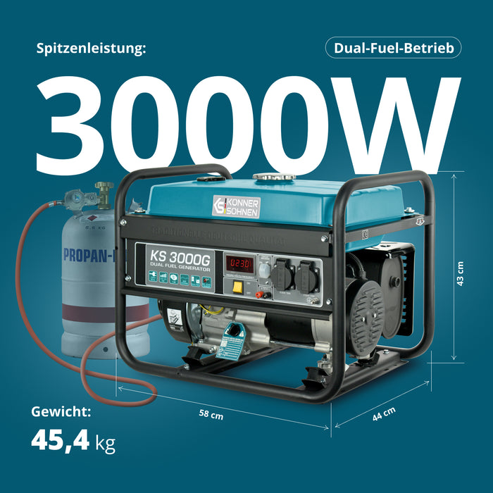 LPG/Бензинов генератор „Könner & Söhnen“ KS 3000G