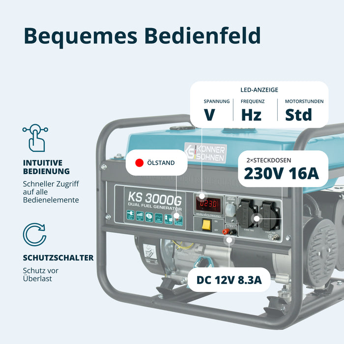 LPG/Бензинов генератор „Könner & Söhnen“ KS 3000G