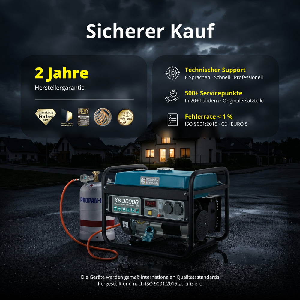 LPG/Бензинов генератор „Könner & Söhnen“ KS 3000G
