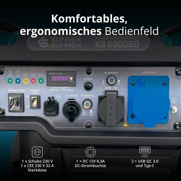 Διπλού Καυσίμου Inverter Γεννήτρια KS 6500iEG