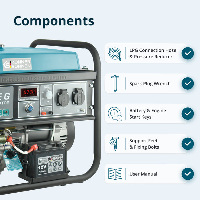 LPG/Gasoline Generator "Könner & Söhnen" KS 5000E G