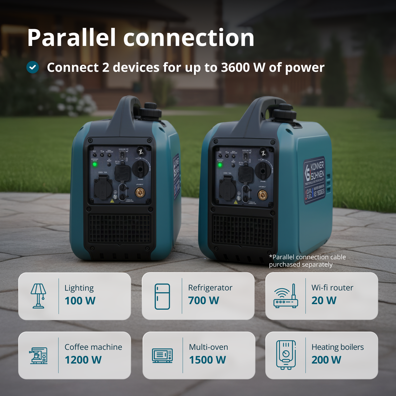 Inverter generator (LPG/gasoline) KS 1900iG S