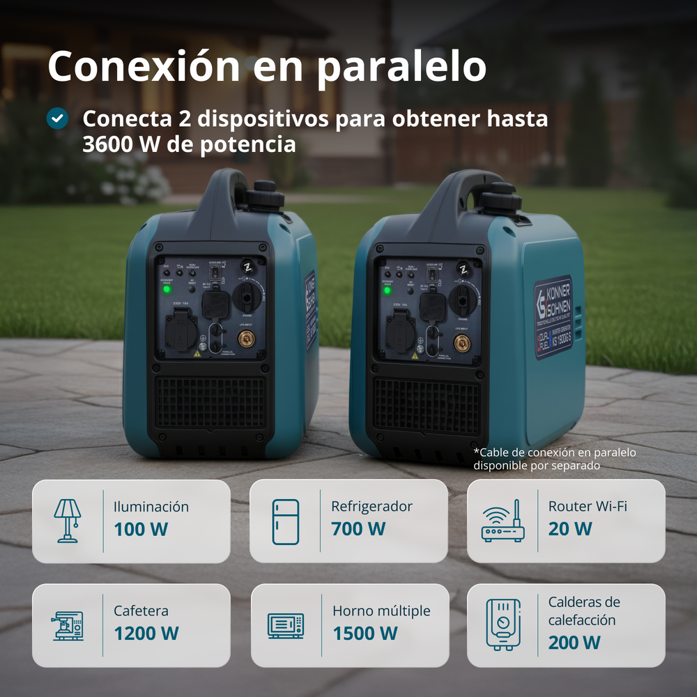 Generador Inverter (gasolina/gas) KS 1900iG S (Reacondicionado Excelente estado)