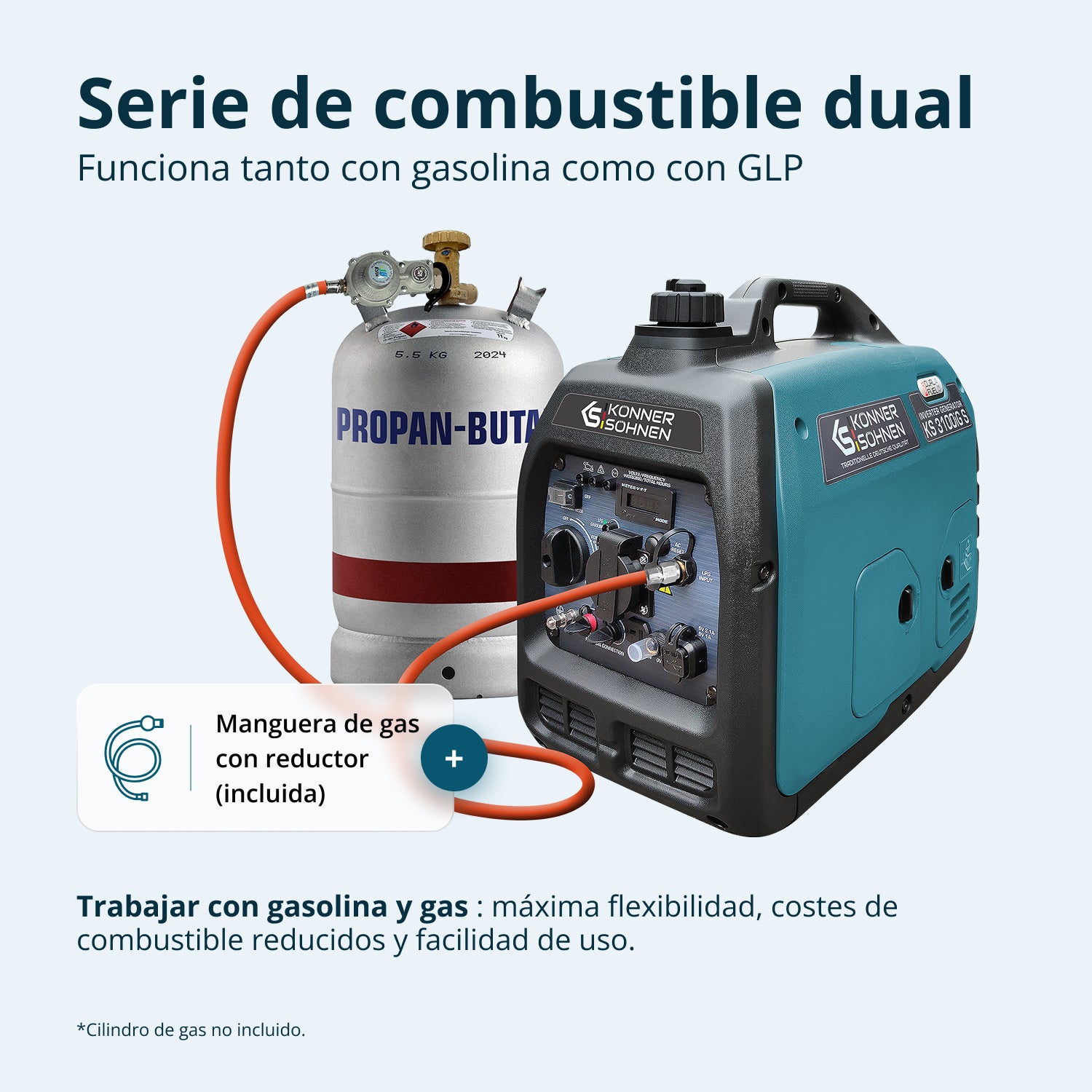 Generador inverter híbrido de gas/gasolina KS 3100iG S