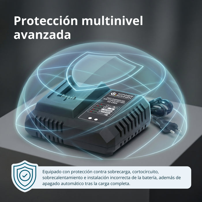 Cargador rápido para batería de litio de 20V KS C90A