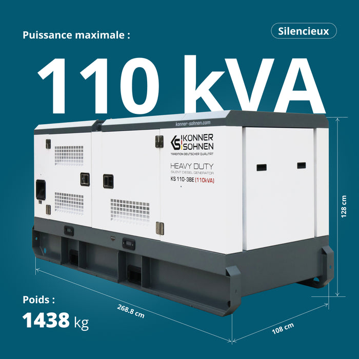 Groupe électrogène diesel triphasé KS 110-3BE