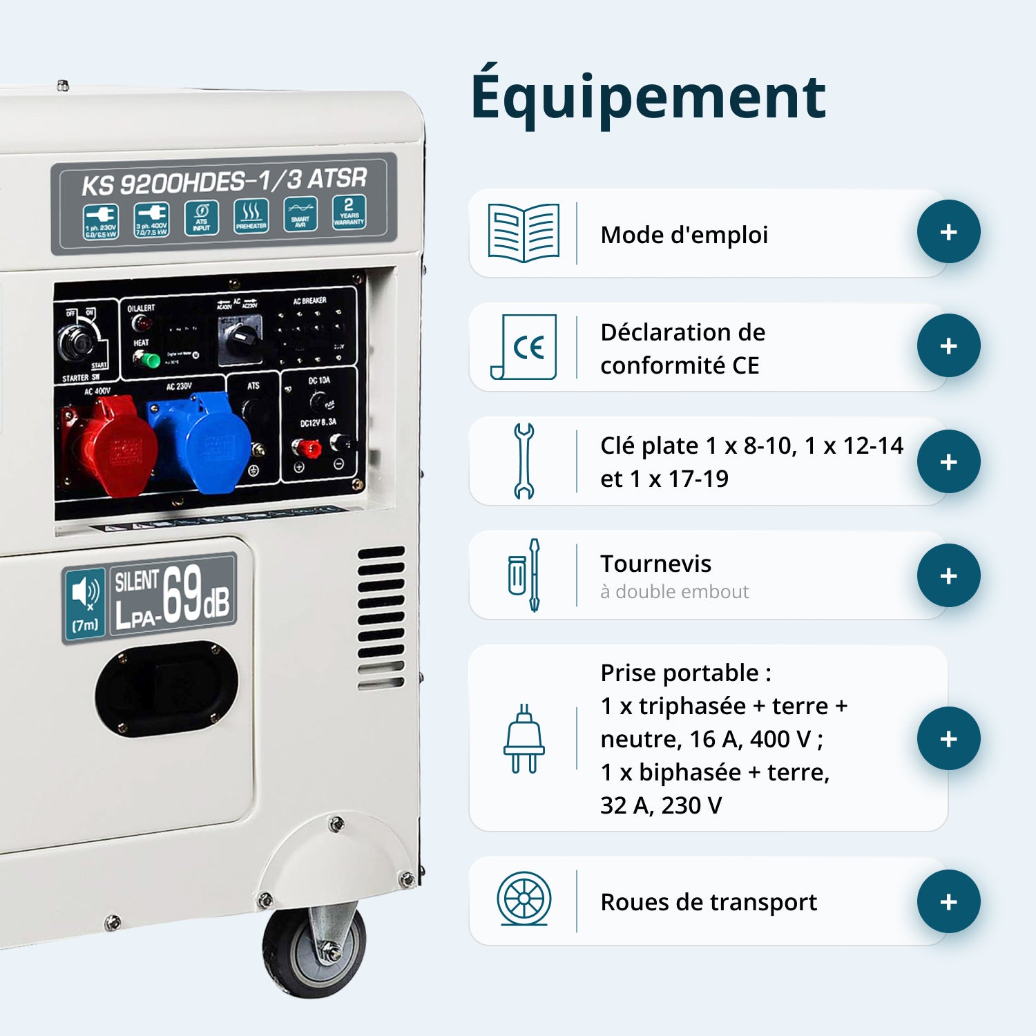 Groupe électrogène diesel "Könner & Söhnen" KS 9200HDES-1/3 ATSR (EURO V)
