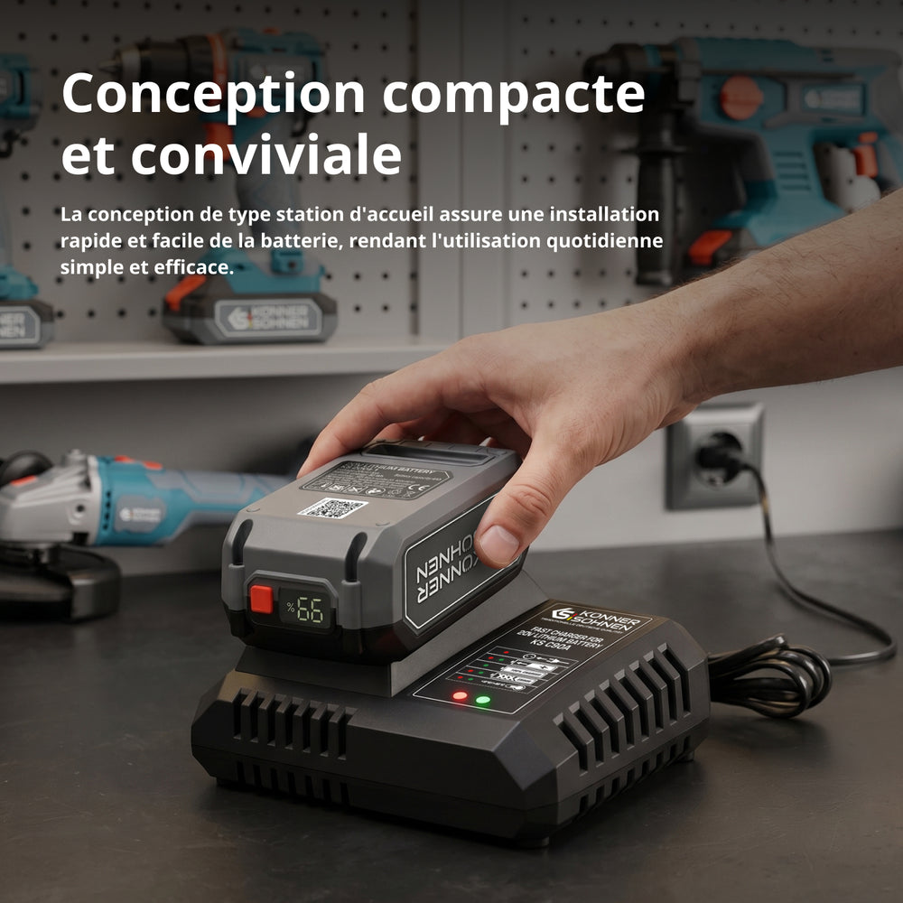 Chargeur rapide pour batterie lithium-ion 20 V KS C90A