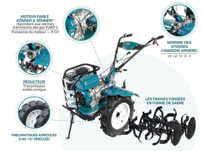 Мotoculteur à essence KS 9HP-1350G-3 (500)