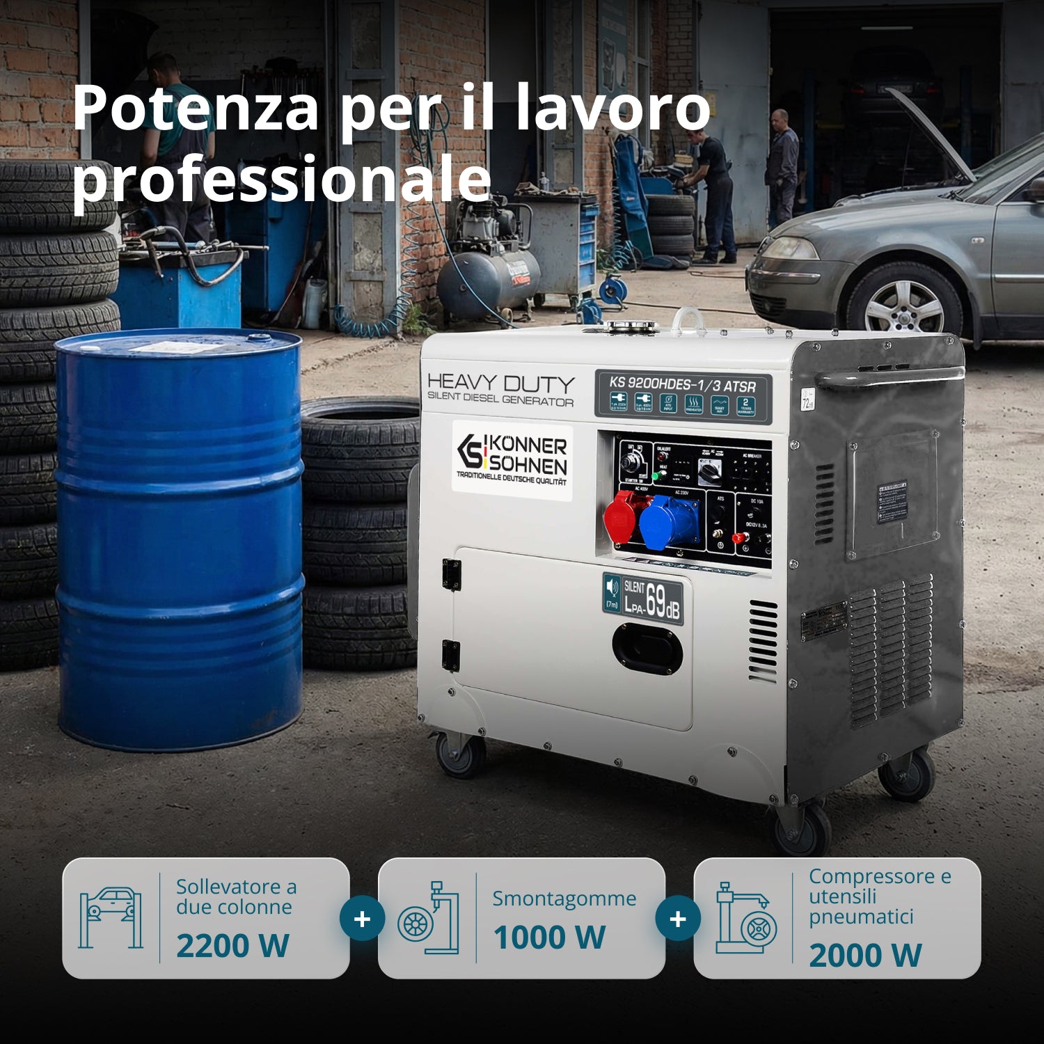 Generatore diesel "Könner & Söhnen" KS 9200HDES-1/3 ATSR (EURO V)