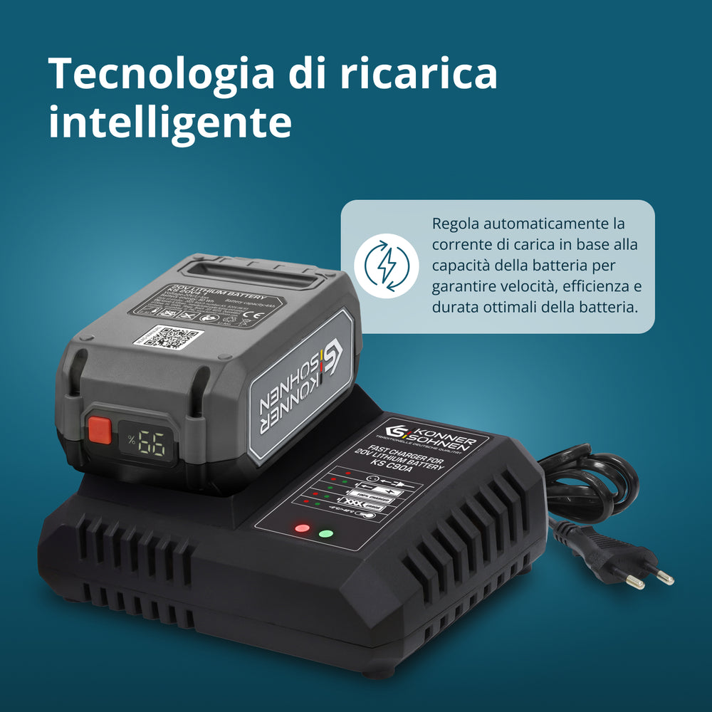 Caricabatterie Rapido per Batteria al Litio 20V KS C90A