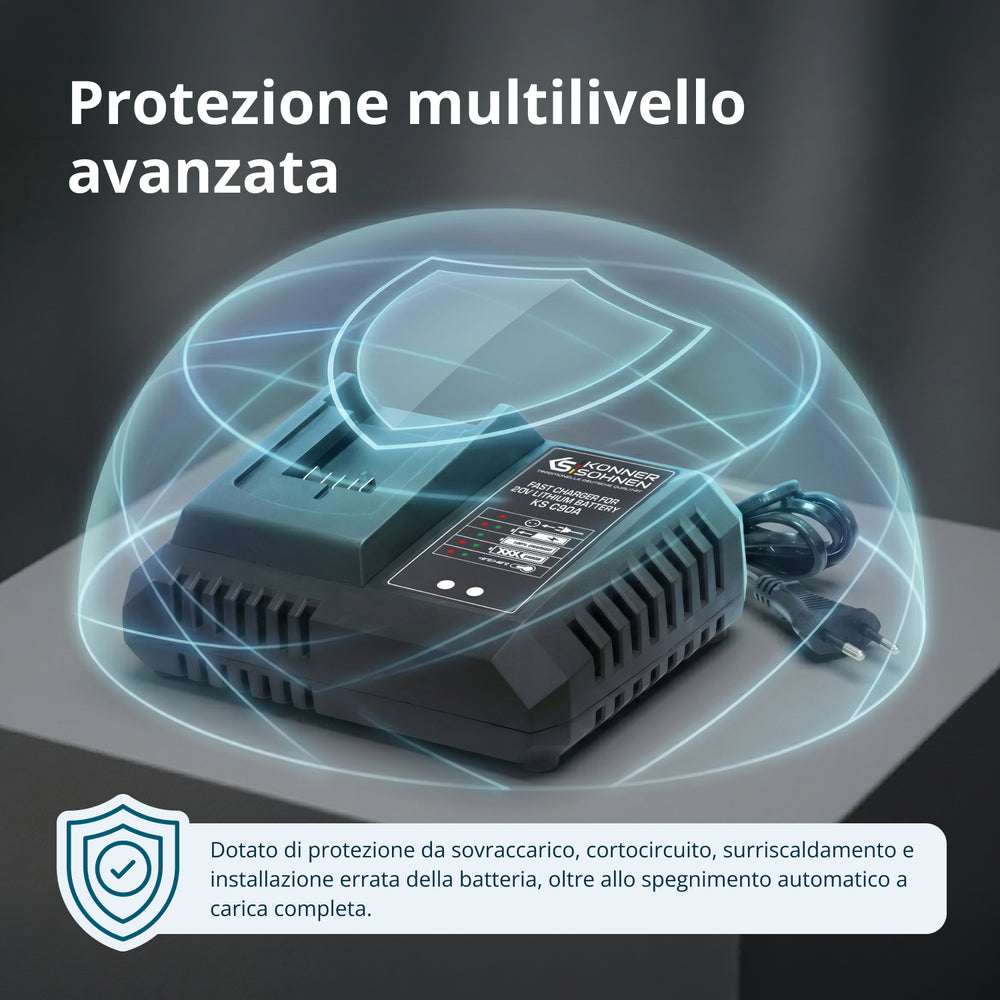 Caricabatterie Rapido per Batteria al Litio 20V KS C90A