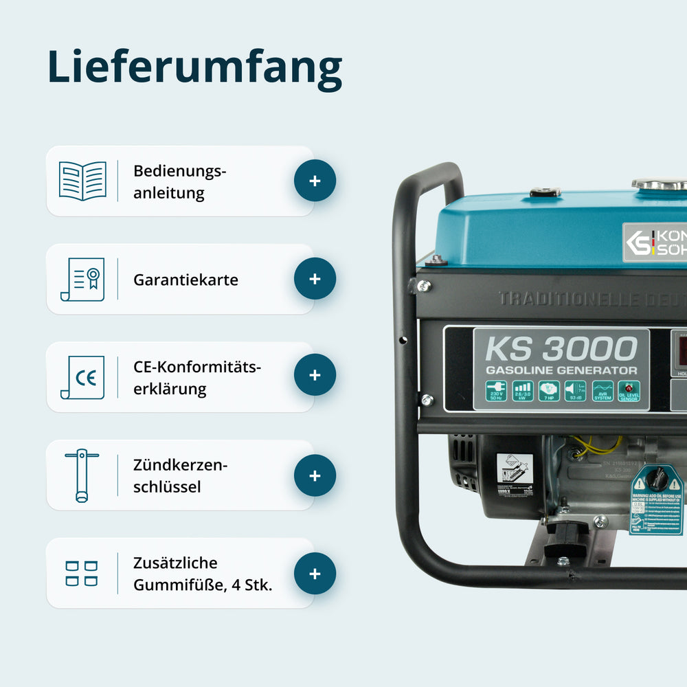 Benzinski generator „Könner & Söhnen“ KS 3000